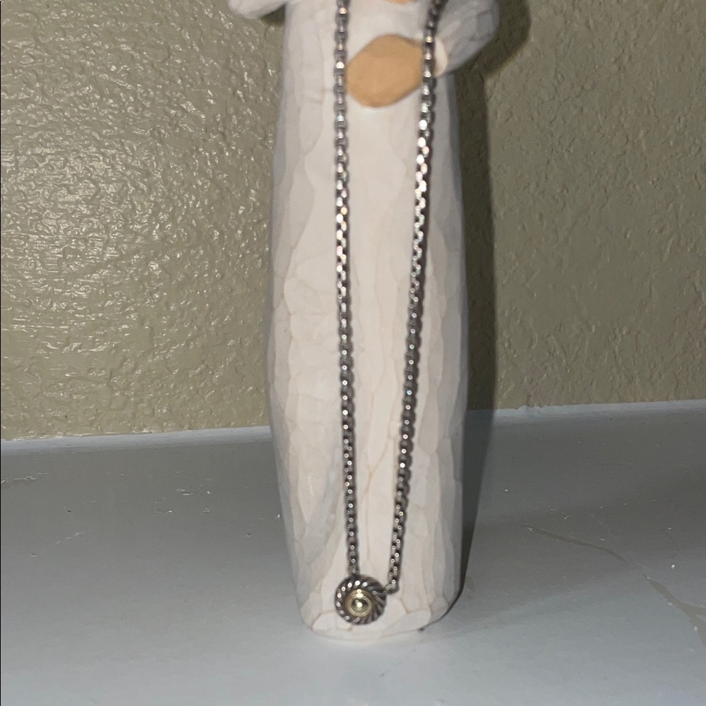 David Yurman Silver and Gold Cable Pendant Necklace
